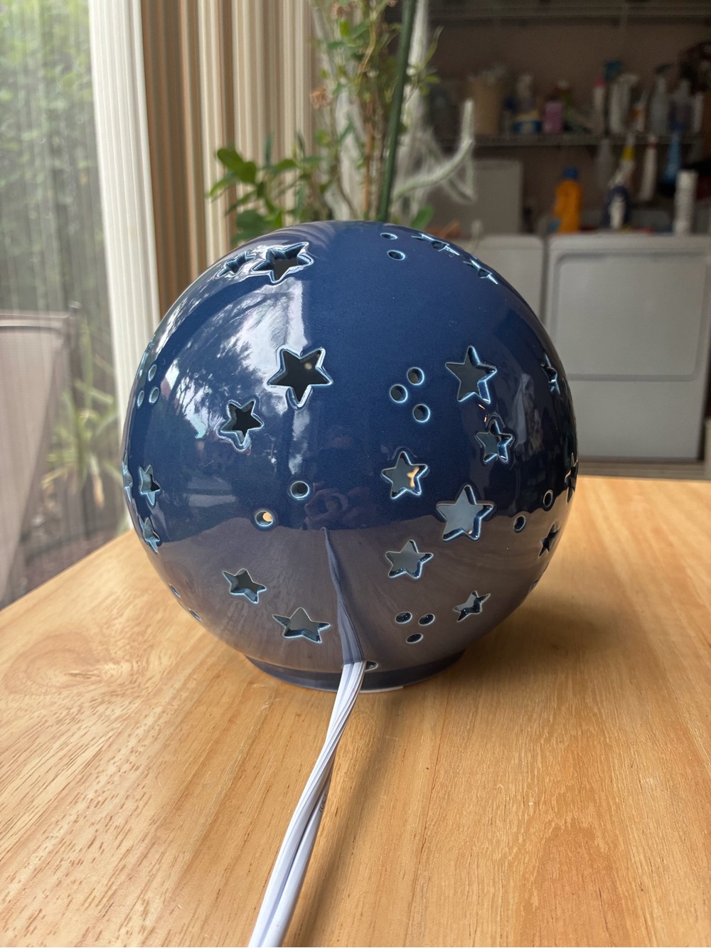 🌟Ceramic Star Projector Accent Lamp Navy Blue Celestial Night Light Globe 💫 - Picture 5 of 11